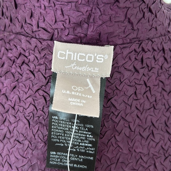 Chicos’s Travelers Crushed Reversible Jacket Mystique Purple - Picture 10 of 12